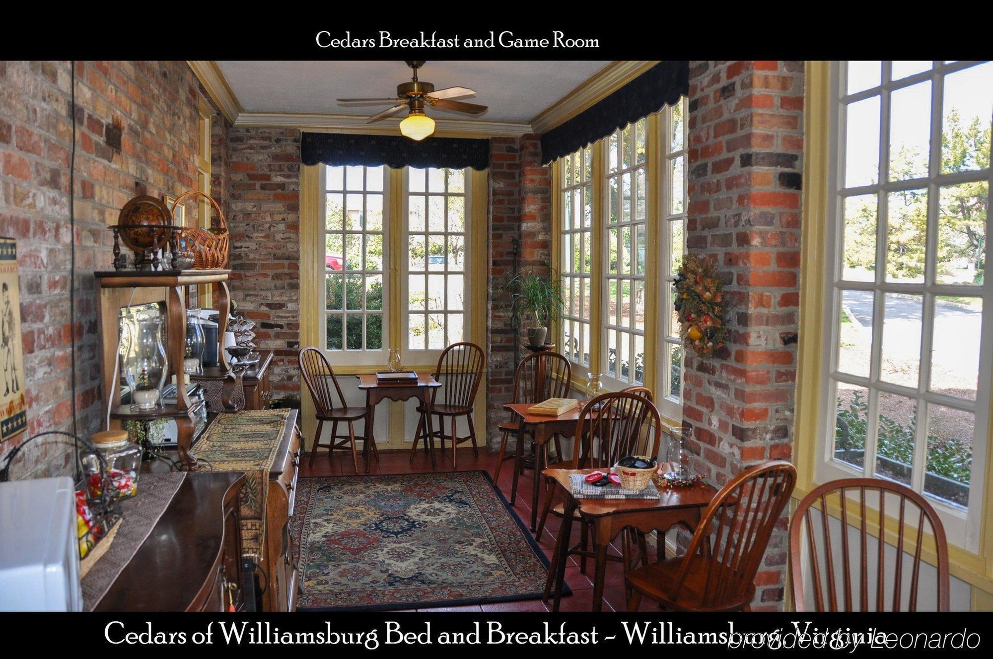ウィリアムズバーグ セダーズ オブ ウィリアムスバーグ ベッド&ブレックファースト Bed & Breakfast レストラン 写真